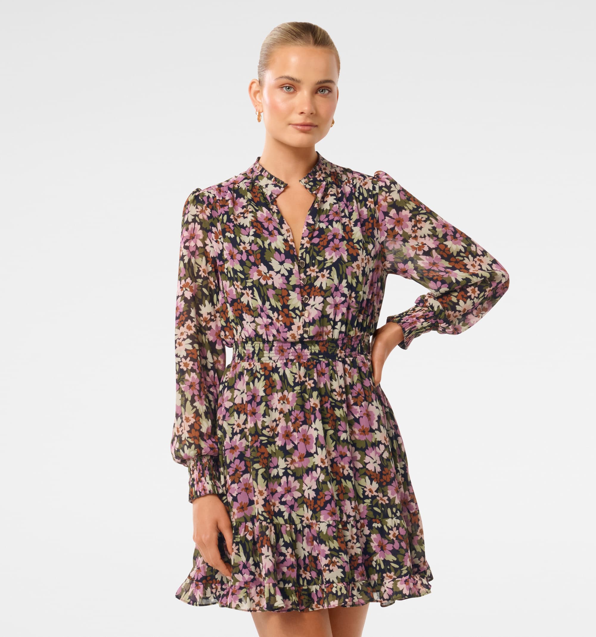 Penny Micro Pleat Skater Mini Dress