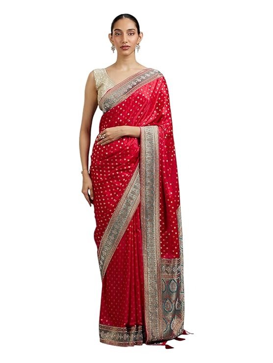 Art Silk Stone Work | Weave Saree with Blouse Piece