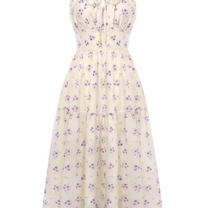 Belle Poque Floral Dress for Women Wedding Guest 2026 Spring Summer Midi Flowy Tea Party A Line Milkmaid Dresses