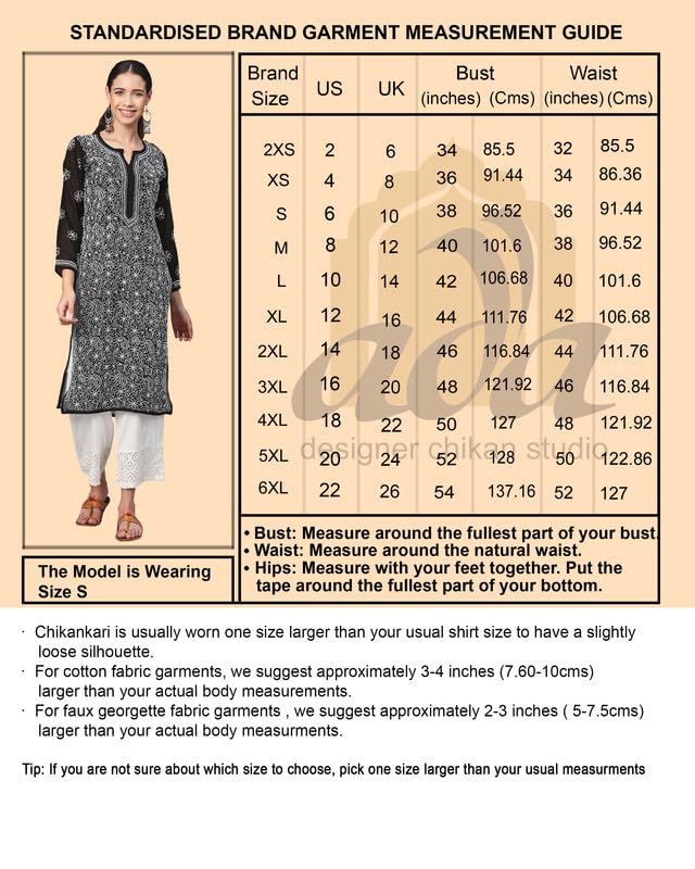 Ada Hand Embroidered Lucknowi Chikankari Cotton Kurta Set for Women A811221 | Womens Handcrafted lucknow chikan embroidery kurti co ord set with palazzo pant for party and office work wear - Image 2