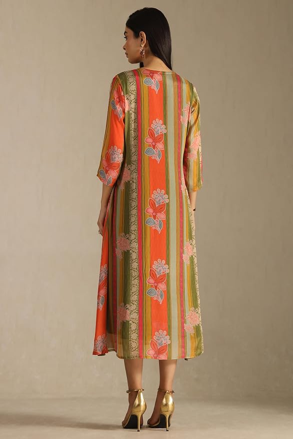 Soch Womens Chinon Floral Dress With Stones And Sequins - Image 4