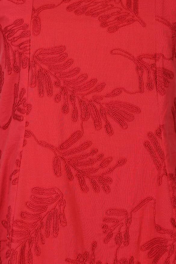 W for Woman Thread Embroidered Pure Cotton A-line Dress - Image 6
