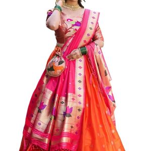 LooknBook Art Jacquard Silk (Paithani) With Weaving Zari Work Wedding Lehenga Choli
