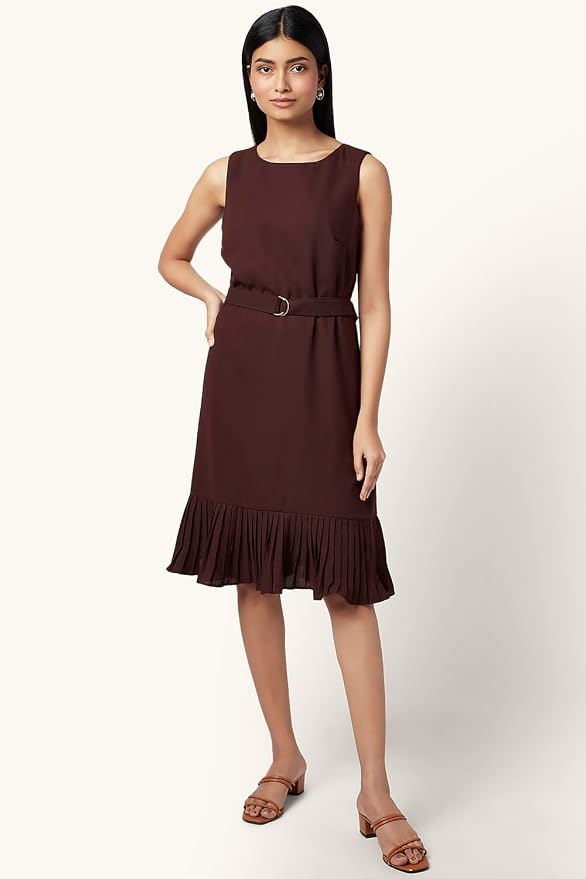 Annabelle by Pantaloons Women's Fit and Flare Polyester Classic Below The Knee Dress - Image 3