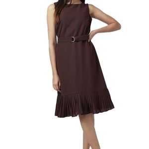 Annabelle by Pantaloons Women's Fit and Flare Polyester Classic Below The Knee Dress