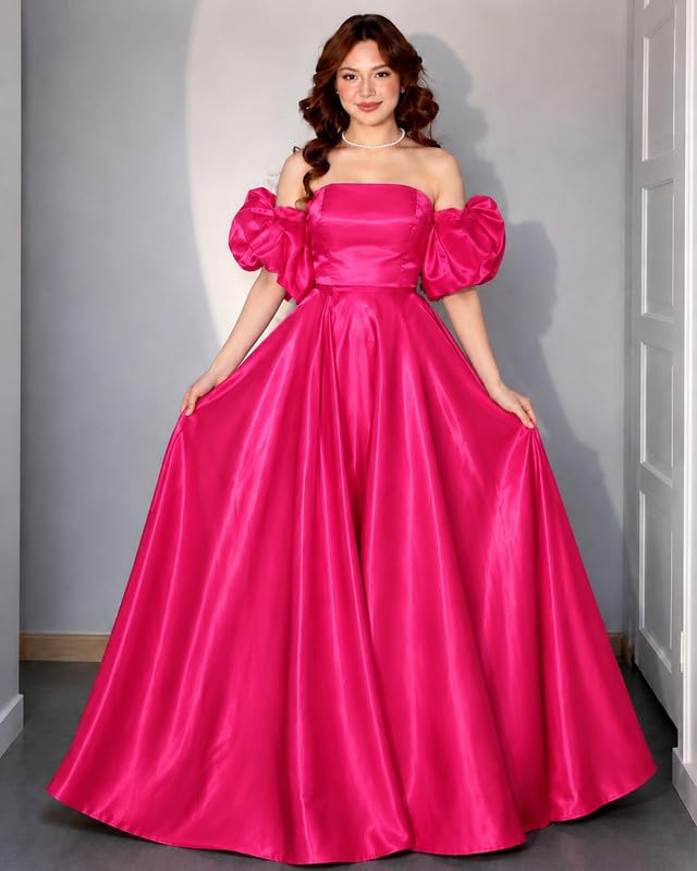 TILISM Womens Full Length Prom Glass Satin Dress - Image 4