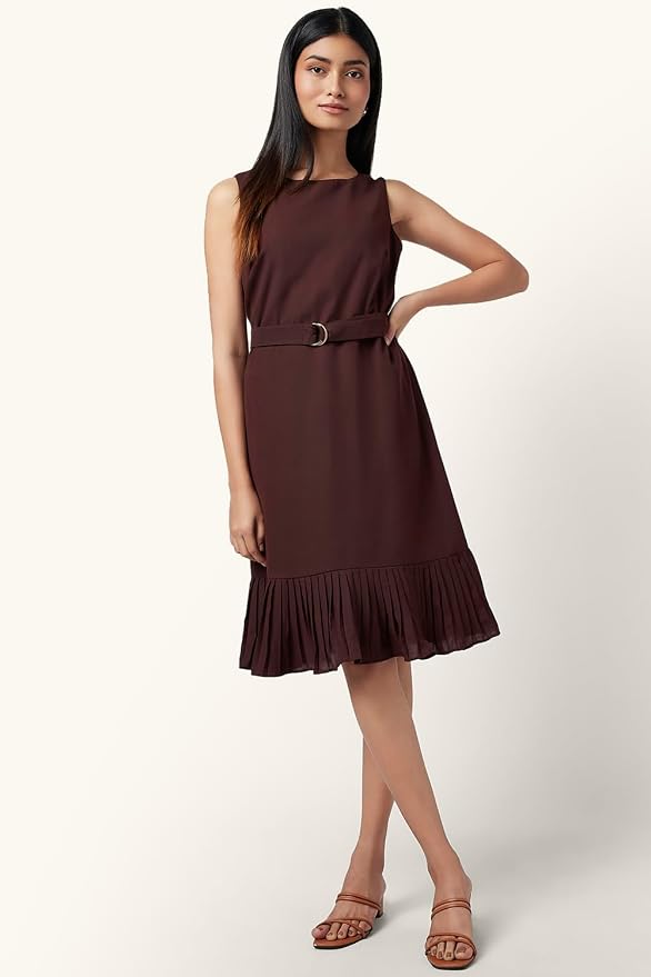 Annabelle by Pantaloons Women's Fit and Flare Polyester Classic Below The Knee Dress - Image 4