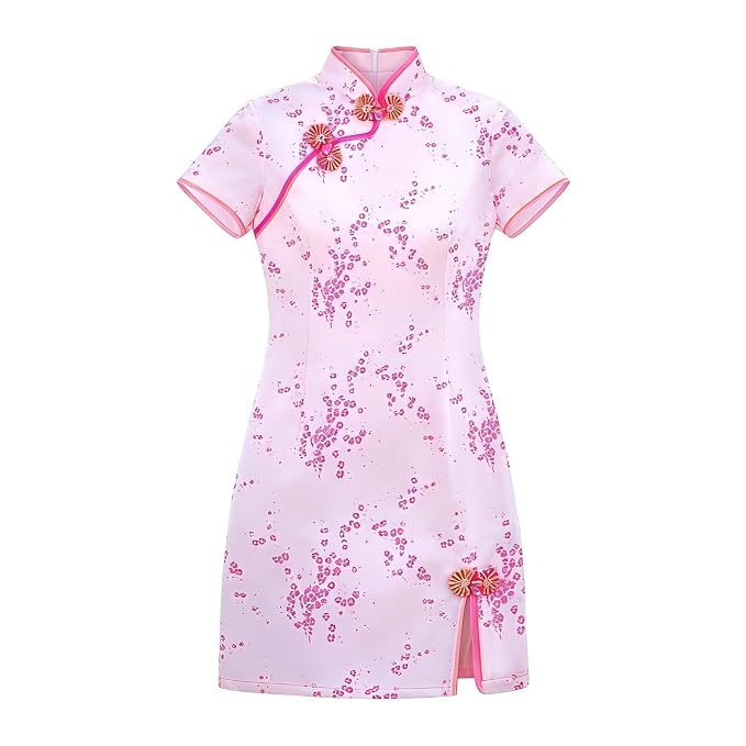 Evening Dress Women's Chinese Party Dress Elegant Mini Skirt Cheongsam Qipao Chipao Sheath Dresses Vintage Dragon and Phoenix Short Mandarin Collar Sexy Chinese Oversized Dress - Image 3