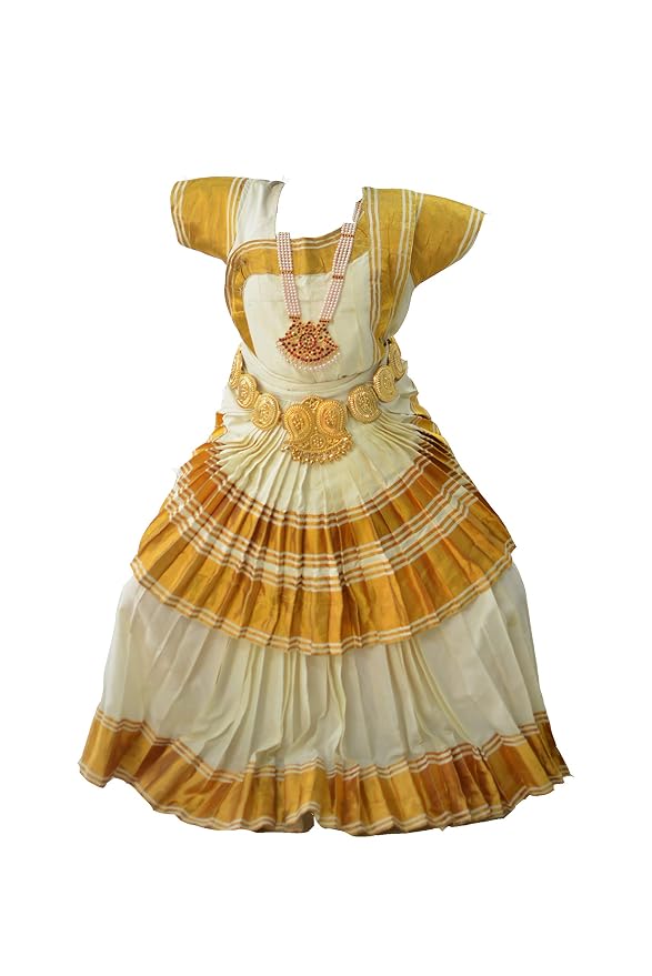 Mudra Dance Costumes Mohiniyattam Readymade Classical Dace Dress Women and Kids Dress for Fancy Dress, Costume Competitions, School Dance Events, Annual Functions - Image 6
