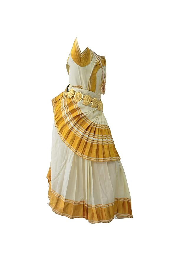 Mudra Dance Costumes Mohiniyattam Readymade Classical Dace Dress Women and Kids Dress for Fancy Dress, Costume Competitions, School Dance Events, Annual Functions - Image 4