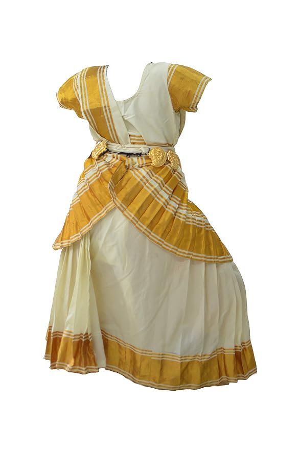 Mudra Dance Costumes Mohiniyattam Readymade Classical Dace Dress Women and Kids Dress for Fancy Dress, Costume Competitions, School Dance Events, Annual Functions - Image 5