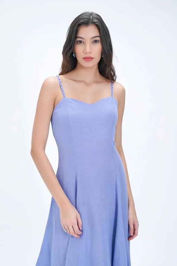 Bleue Volume Linen Sun Dress - Image 5