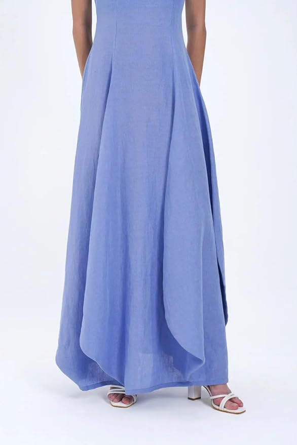 Bleue Volume Linen Sun Dress - Image 6