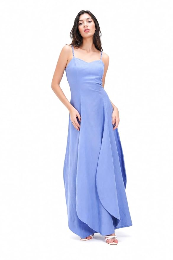 Bleue Volume Linen Sun Dress