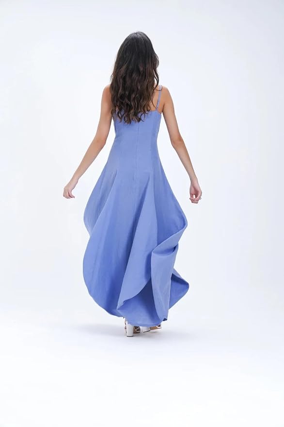 Bleue Volume Linen Sun Dress - Image 3