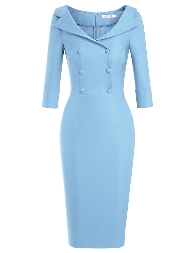 MUXXN Women's Classic Vintage Sweetheart Neckline Cocktail Prom Tea Dress