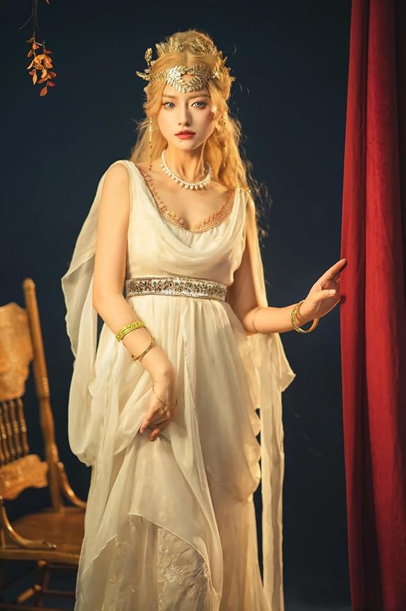 Vibsion Womens Renaissance Renfaire Dress Medieval Sleeveless Fairy Dresses - Image 4