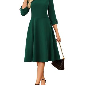 GRACE KARIN Work Dresses for Women Fit and Flare Midi Dress