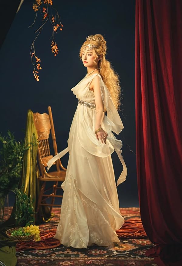 Vibsion Womens Renaissance Renfaire Dress Medieval Sleeveless Fairy Dresses - Image 5