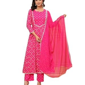 Embroidered Anarkali Kurta set with Dupatta In Rayon fabric Indian Tunic Dress Ethnic Wear Collection For Women