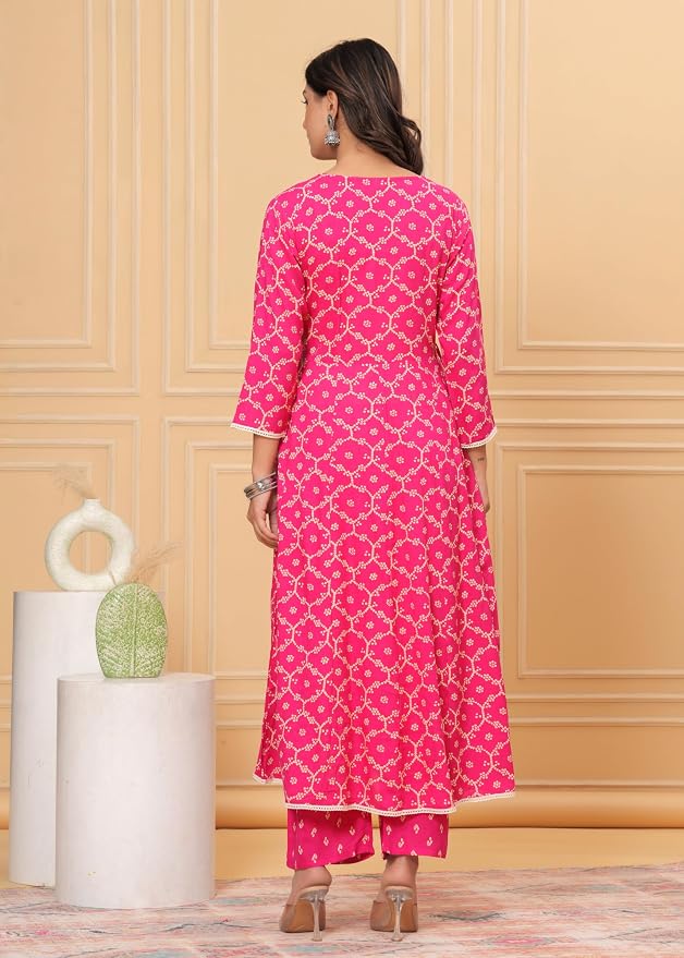 Embroidered Anarkali Kurta set with Dupatta In Rayon fabric Indian Tunic Dress Ethnic Wear Collection For Women - Image 2