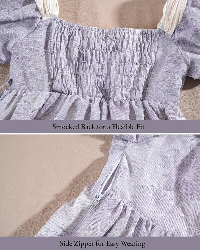 Nuoqi Regency Dress for Women 1800s Empire Waist Victorian Ball Gowns with Shawl - Image 5